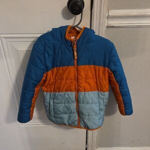 Cat & Jack Blue and Orange Kids Puffer Jacket